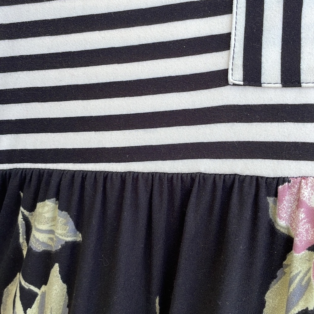 Orange Creek // Pink+Black Stripes & Floral Maxi Dress Women’s Size Small - Picture 3 of 6